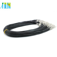 Níquel-Libre 1.0mm 1.5mm Corea Waxed cordón de algodón Collar redondo DIY Collar ambiental 19 pulgadas con 100 unids ZYN0001